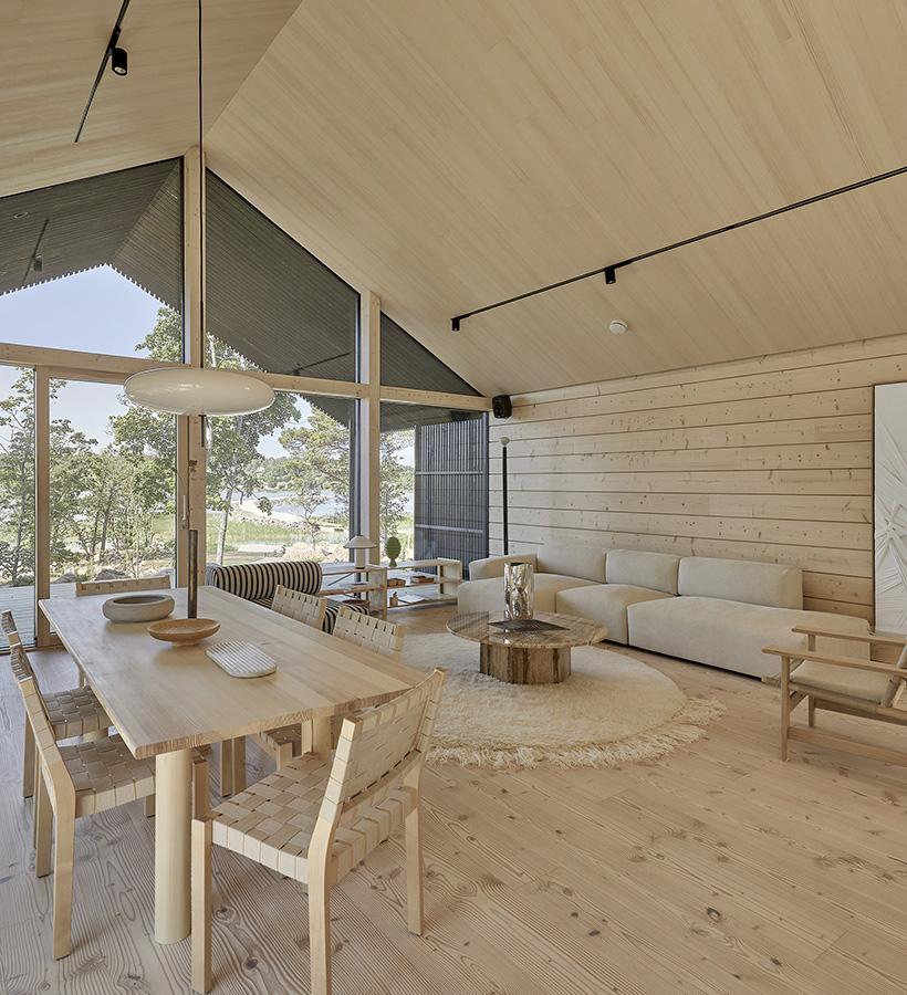 Polar Life Haus moderna timmerhus Villa Havu är byggt av laminerad gran.